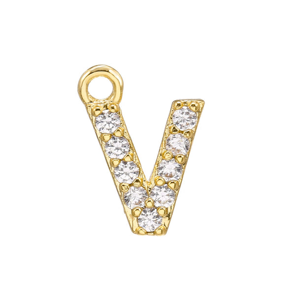Jewelry Copper Real Gold Plated Letter Pendant For Women