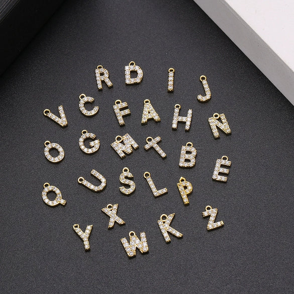 Jewelry Copper Real Gold Plated Letter Pendant For Women