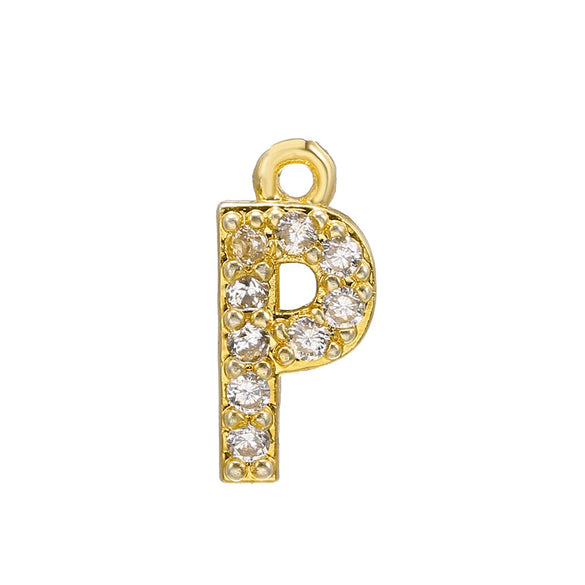 Jewelry Copper Real Gold Plated Letter Pendant For Women