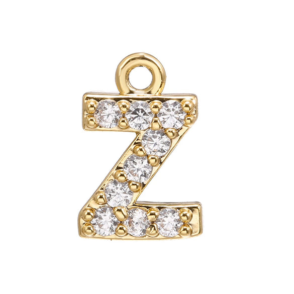 Jewelry Copper Real Gold Plated Letter Pendant For Women