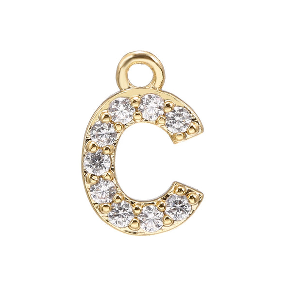 Jewelry Copper Real Gold Plated Letter Pendant For Women