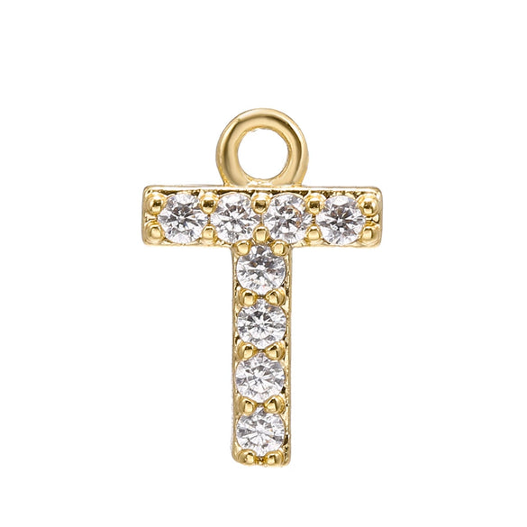 Jewelry Copper Real Gold Plated Letter Pendant For Women