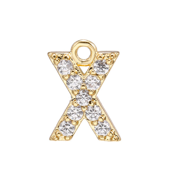 Jewelry Copper Real Gold Plated Letter Pendant For Women