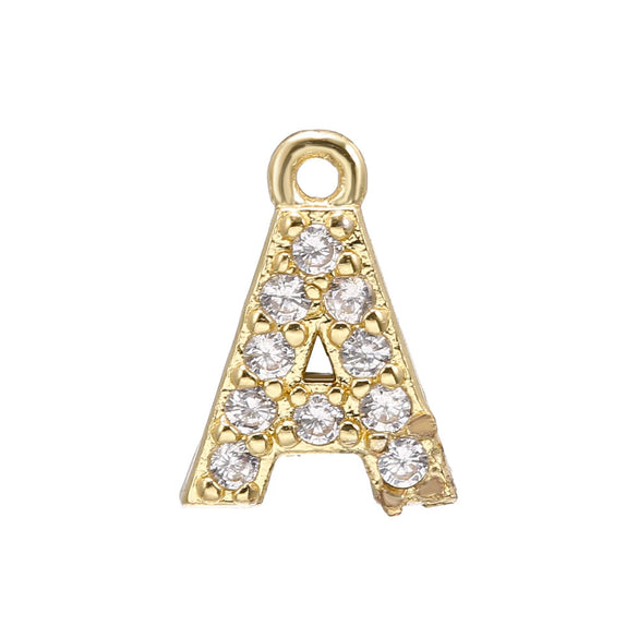 Jewelry Copper Real Gold Plated Letter Pendant For Women