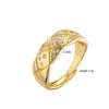 Jewelry Copper Ring Fragrant Style Geometric Pattern Microinlaid Zircon Electroplating For Men And Women Couple Ring