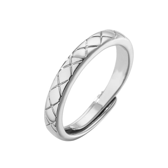 Jewelry Copper Ring Fragrant Style Geometric Pattern Microinlaid Zircon Electroplating For Men And Women Couple Ring