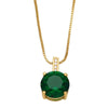 Jewelry Copper Round Zircon Geometric Minimalist Pendant Necklace With Box Chain
