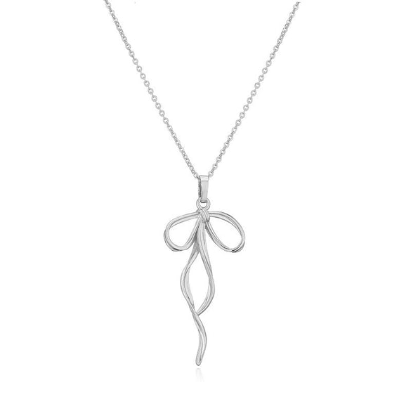 Jewelry Copper Set With Pearl Bow Necklace