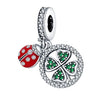 Jewelry Copper Silver Plated Ushaped Horseshoe Fourleaf Clover Ing Tree Dripping Oil Pendant