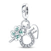 Jewelry Copper Silver Plated Ushaped Horseshoe Fourleaf Clover Ing Tree Dripping Oil Pendant