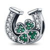 Jewelry Copper Silver Plated Ushaped Horseshoe Fourleaf Clover Ing Tree Dripping Oil Pendant