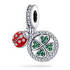 Jewelry Copper Silver Plated Ushaped Horseshoe Fourleaf Clover Ing Tree Dripping Oil Pendant