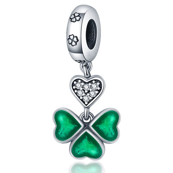 Jewelry Copper Silver Plated Ushaped Horseshoe Fourleaf Clover Ing Tree Dripping Oil Pendant