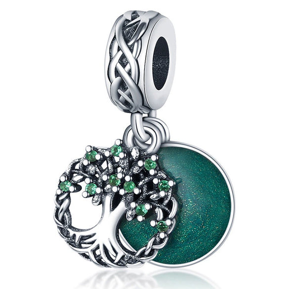 Jewelry Copper Silver Plated Ushaped Horseshoe Fourleaf Clover Ing Tree Dripping Oil Pendant