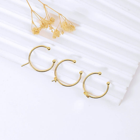 Jewelry Copper Small Fragrance Geometric Electroplated Open Ring Holder Earrings Accessories
