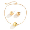 Jewelry Copper Snake Bone Chain Geometric Bead Necklace Women's Punk Style Electroplated