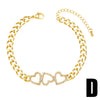 Jewelry Copper Star Heart Bracelet With Zircon For Women Cold Style Simple