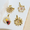 Jewelry Copper Sunflower Daisy Insect Pendant Electroplating