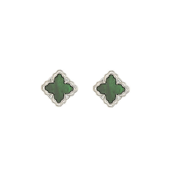 Jewelry Copper Titanium Steel Fourleaf Clover Plants And Flowers Electroplating Women's Fourpiece Set
