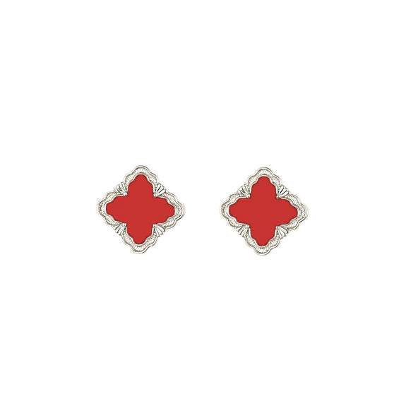 Jewelry Copper Titanium Steel Fourleaf Clover Plants And Flowers Electroplating Women's Fourpiece Set