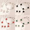 Jewelry Copper Titanium Steel Fourleaf Clover Plants And Flowers Electroplating Women's Fourpiece Set