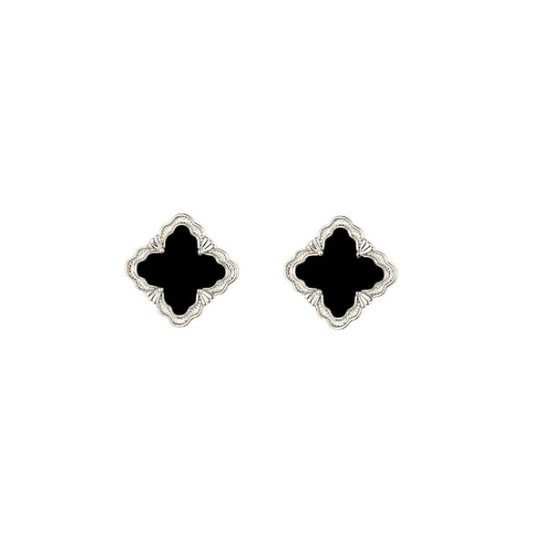 Jewelry Copper Titanium Steel Fourleaf Clover Plants And Flowers Electroplating Women's Fourpiece Set