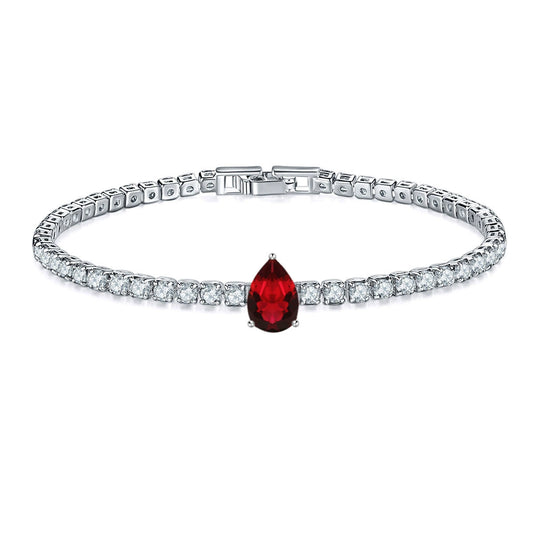 Jewelry Copper Water Drop Shape Microinlaid Zirconia Bracelet