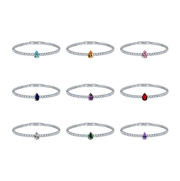 Jewelry Copper Water Drop Shape Microinlaid Zirconia Bracelet
