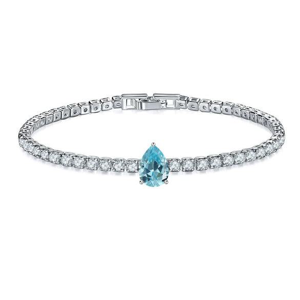Jewelry Copper Water Drop Shape Microinlaid Zirconia Bracelet