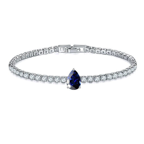 Jewelry Copper Water Drop Shape Microinlaid Zirconia Bracelet