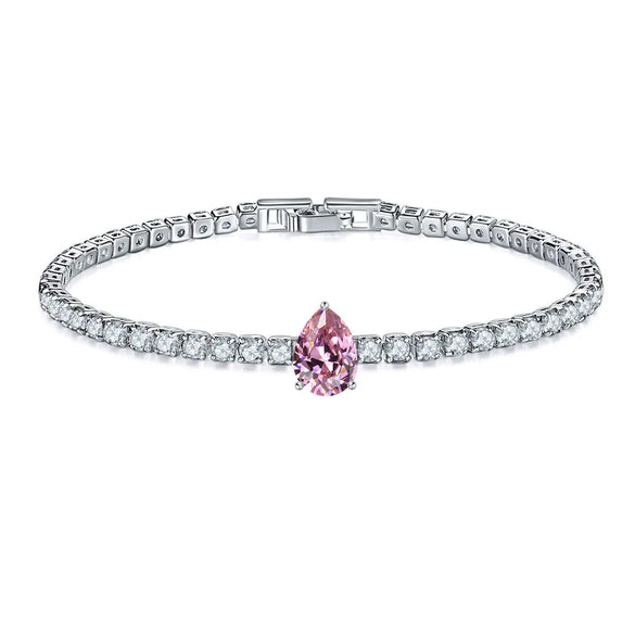 Jewelry Copper Water Drop Shape Microinlaid Zirconia Bracelet