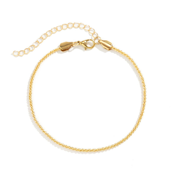 Jewelry Copper Wave Pattern Multilayer Ankle Chain For Women