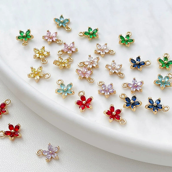 Jewelry Copper Zircon Bauhinia Pendant Electroplated Accessories