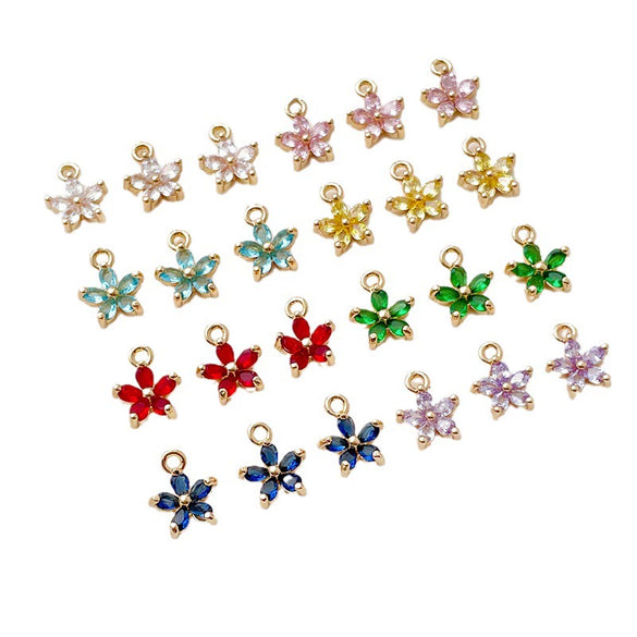 Jewelry Copper Zircon Bauhinia Pendant Electroplated Accessories