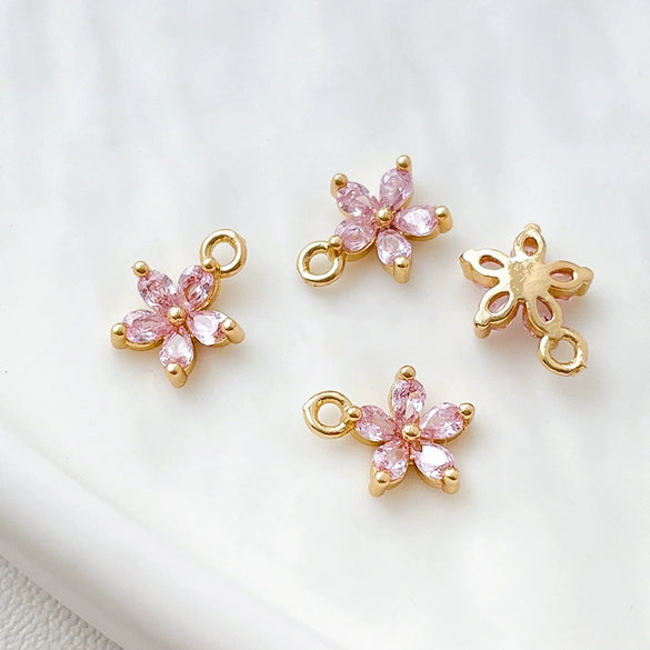 Jewelry Copper Zircon Bauhinia Pendant Electroplated Accessories