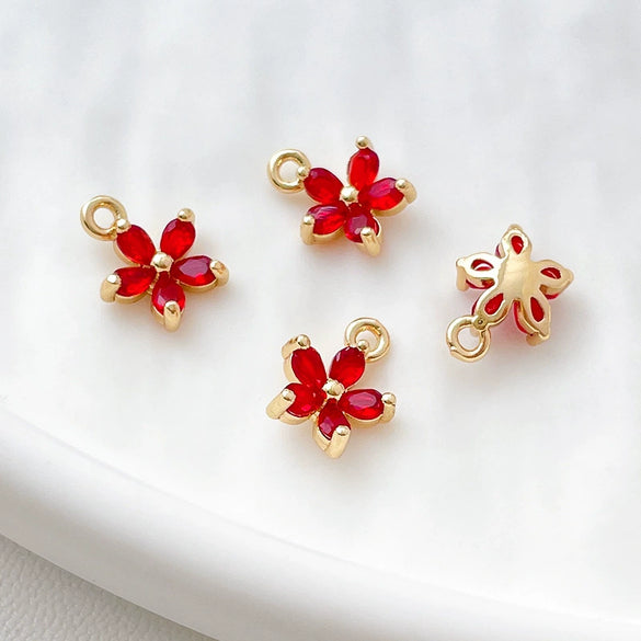 Jewelry Copper Zircon Bauhinia Pendant Electroplated Accessories