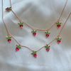 Jewelry Copper Zircon Fruit Pattern Cross Chain Necklace For Women Set With Precious Stones