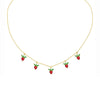 Jewelry Copper Zircon Fruit Pattern Cross Chain Necklace For Women Set With Precious Stones