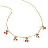 Jewelry Copper Zircon Fruit Pattern Cross Chain Necklace For Women Set With Precious Stones
