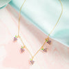 Jewelry Copper Zircon Fruit Pattern Cross Chain Necklace For Women Set With Precious Stones