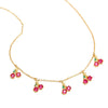 Jewelry Copper Zircon Fruit Pattern Cross Chain Necklace For Women Set With Precious Stones