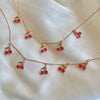 Jewelry Copper Zircon Fruit Pattern Cross Chain Necklace For Women Set With Precious Stones