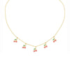 Jewelry Copper Zircon Fruit Pattern Cross Chain Necklace For Women Set With Precious Stones