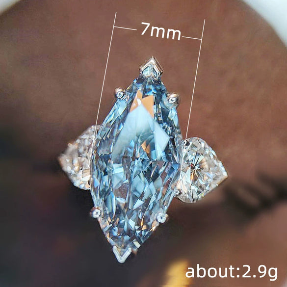 Jewelry Copper Zircon Geometric Horse Eye Shaped Heart Shaped Ladies Wedding Ring