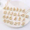Jewelry Copper Zircon Goldplated Letter Clavicle Chain Pendant With Ochain And Electroplating Treatment