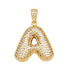 Jewelry Copper Zircon Goldplated Letter Clavicle Chain Pendant With Ochain And Electroplating Treatment