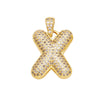 Jewelry Copper Zircon Goldplated Letter Clavicle Chain Pendant With Ochain And Electroplating Treatment