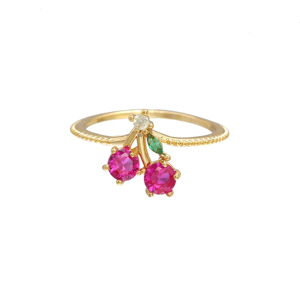Jewelry Copper Zircon Inlaid Fruit Ring Bracelet For Women