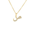 Jewelry Copper Zirconia Arabic Letter Pendant Necklace Personality Hip Hop O Chain