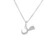 Jewelry Copper Zirconia Arabic Letter Pendant Necklace Personality Hip Hop O Chain